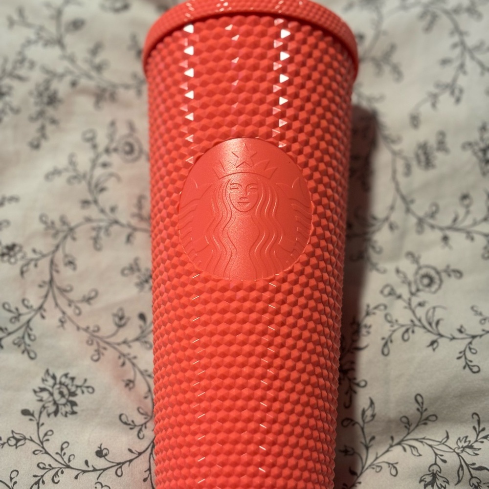 NWT Starbucks Studded Summer Collection Coral Tumbler